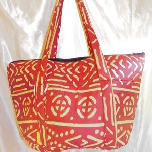 Large African Wax Print Tote